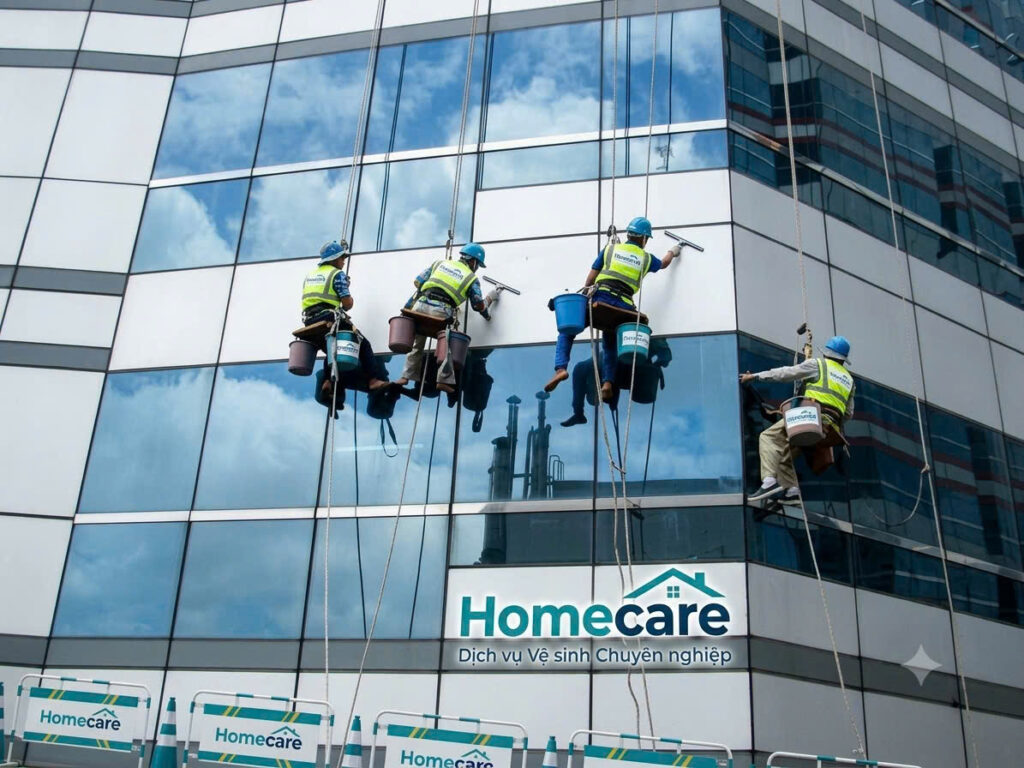 HomeCare cung cấp vệ sinh kính ngoài trời cho những công trình nào?